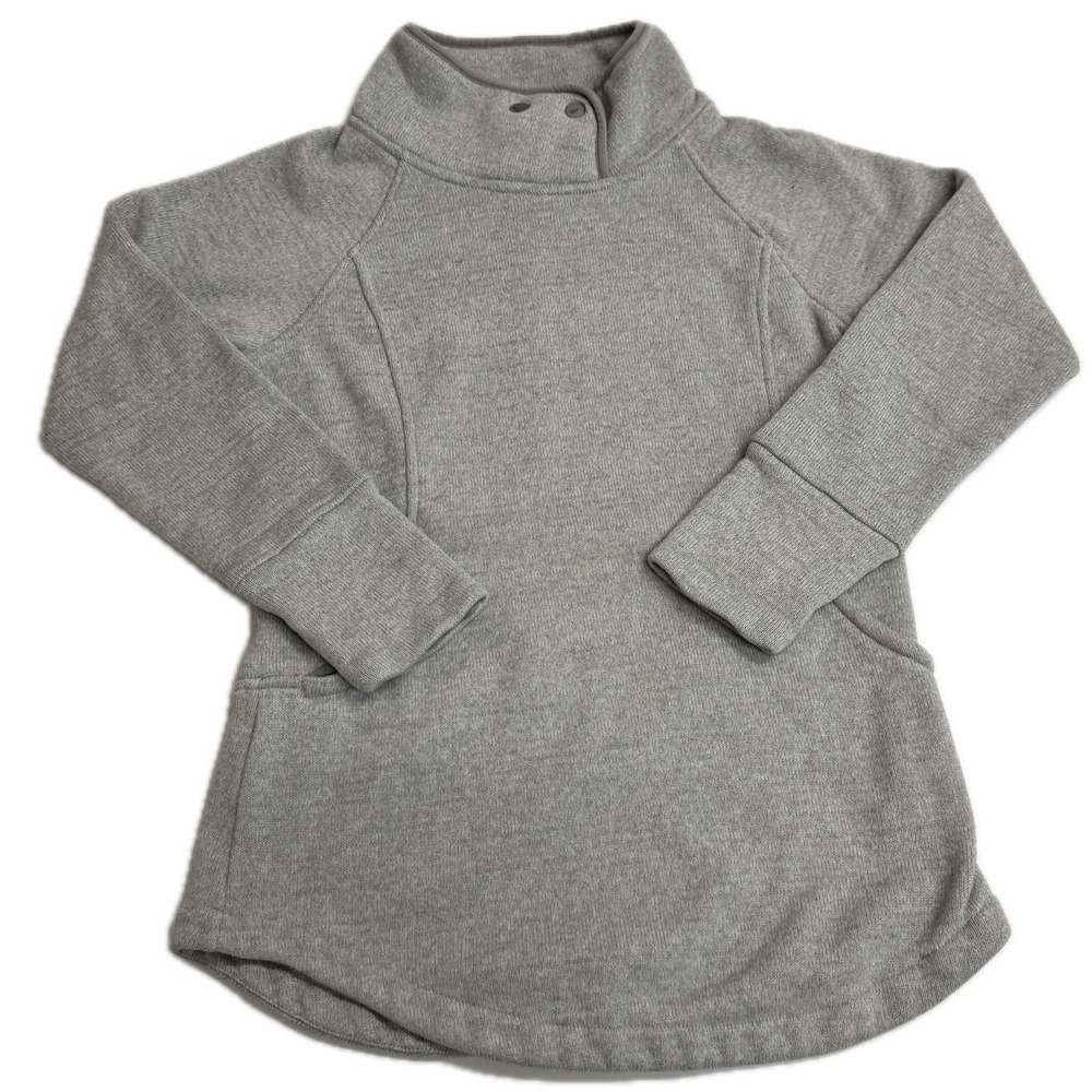 Prana Sweatshirt Womens Small Gray Pullover Snap Neck Fleece Lined - Picture 2 of 11
